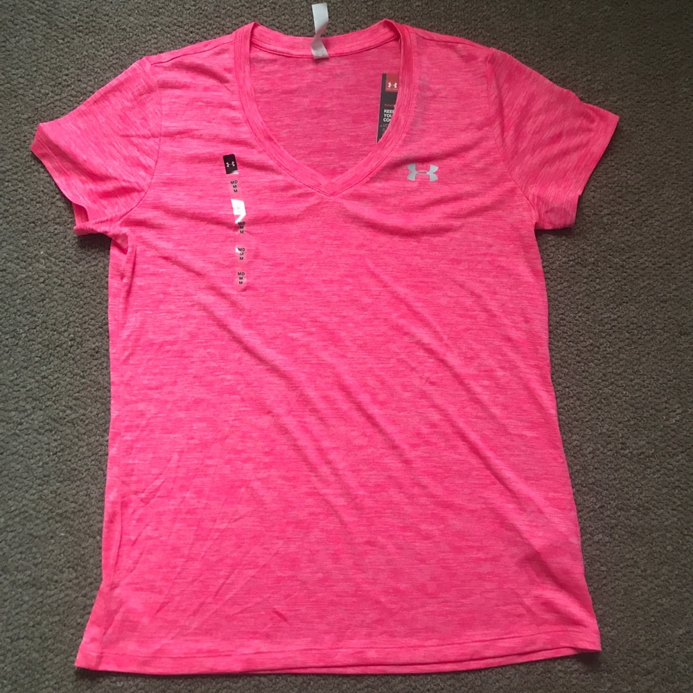Pink under armor workout tee